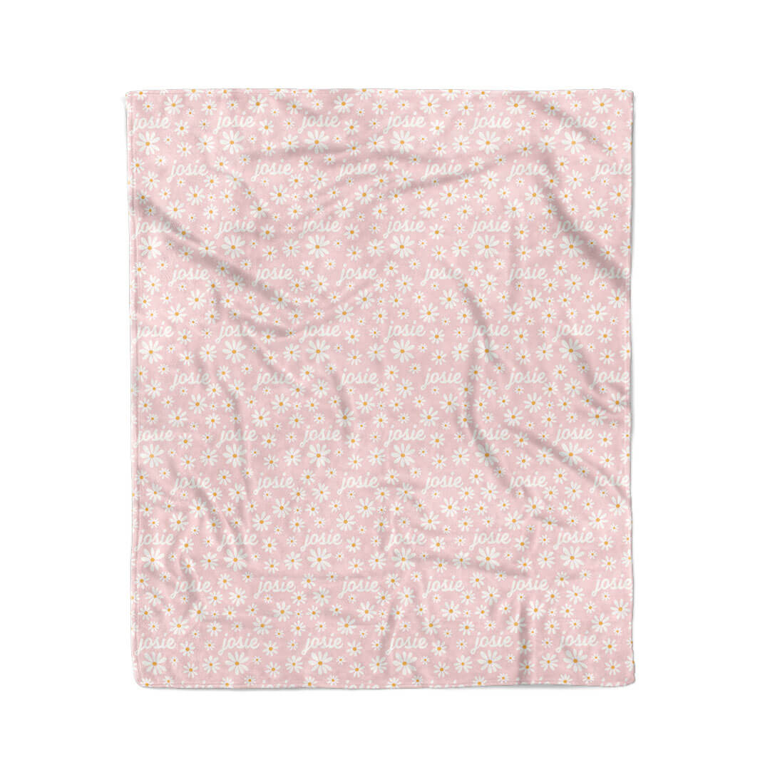 daisy blanket personalized pink 