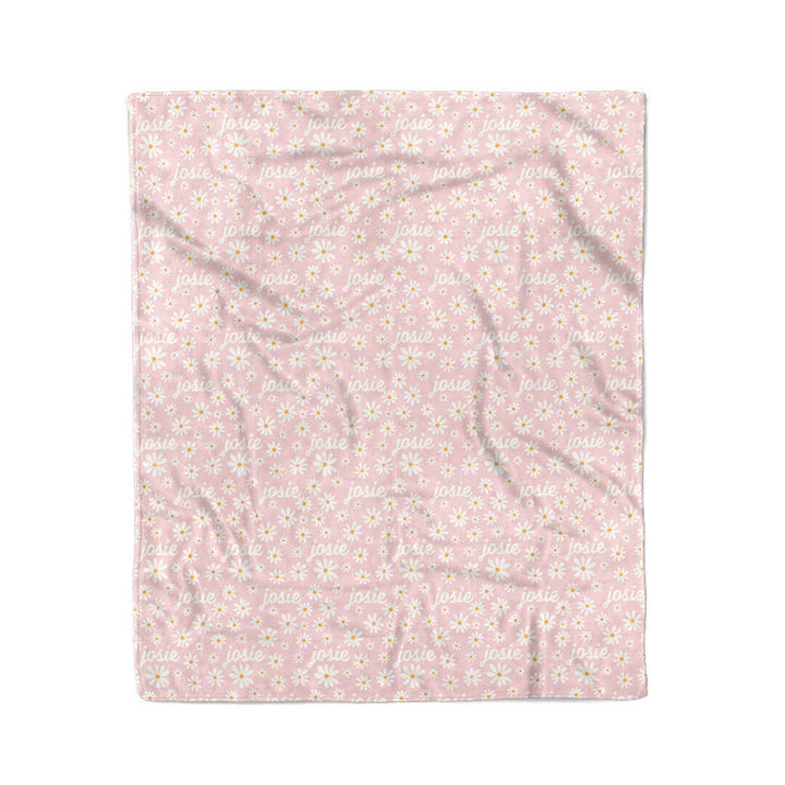daisy blanket personalized pink 