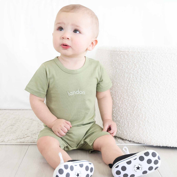 desert sage cotton romper for boys 