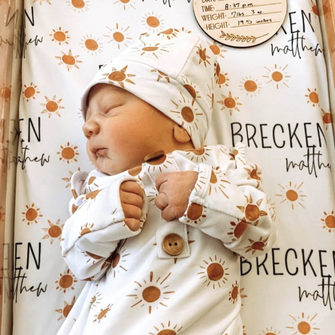 desert suns personalized swaddle blanket 