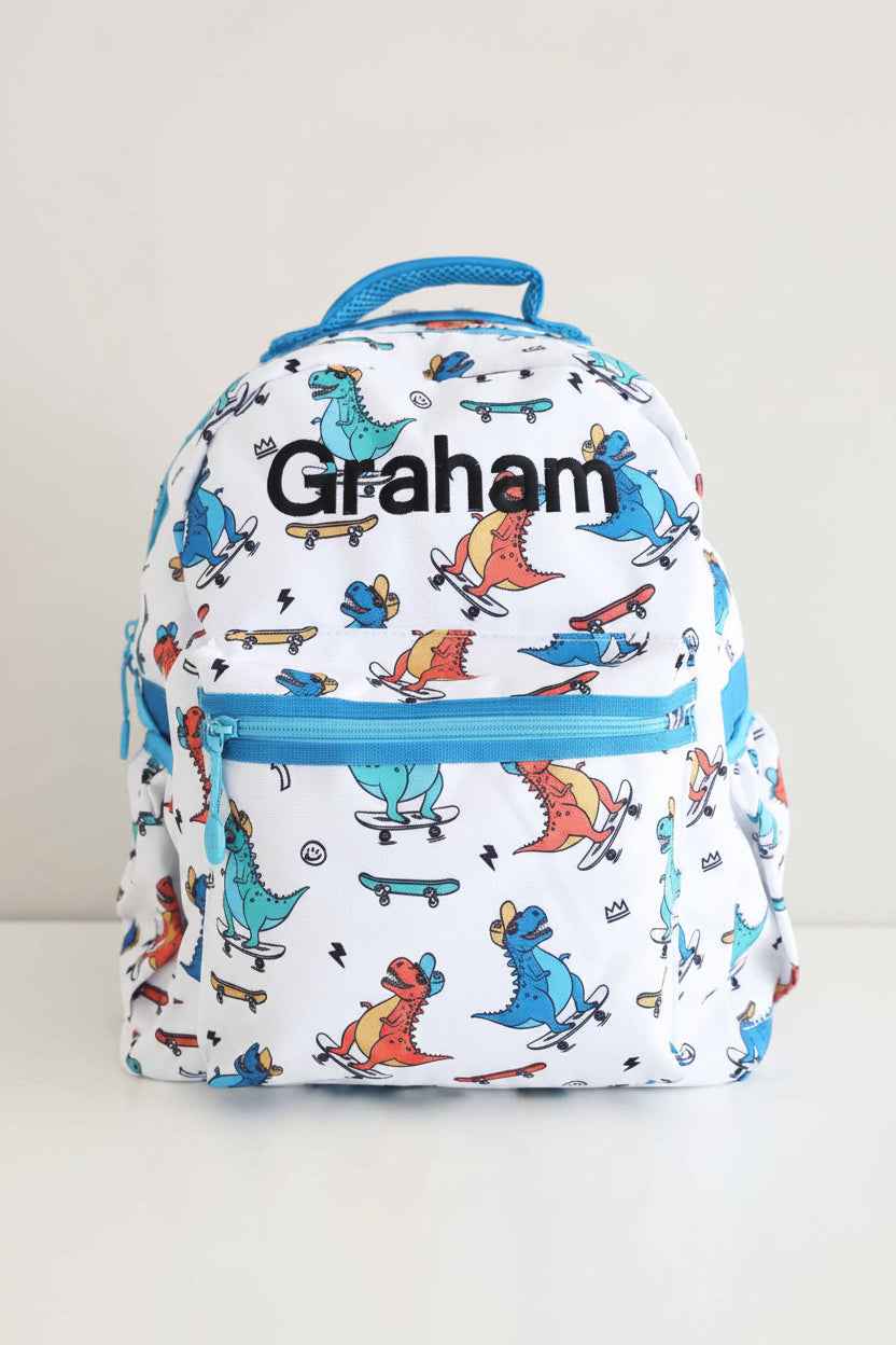 skateboarding dinosaur backpack for boys 