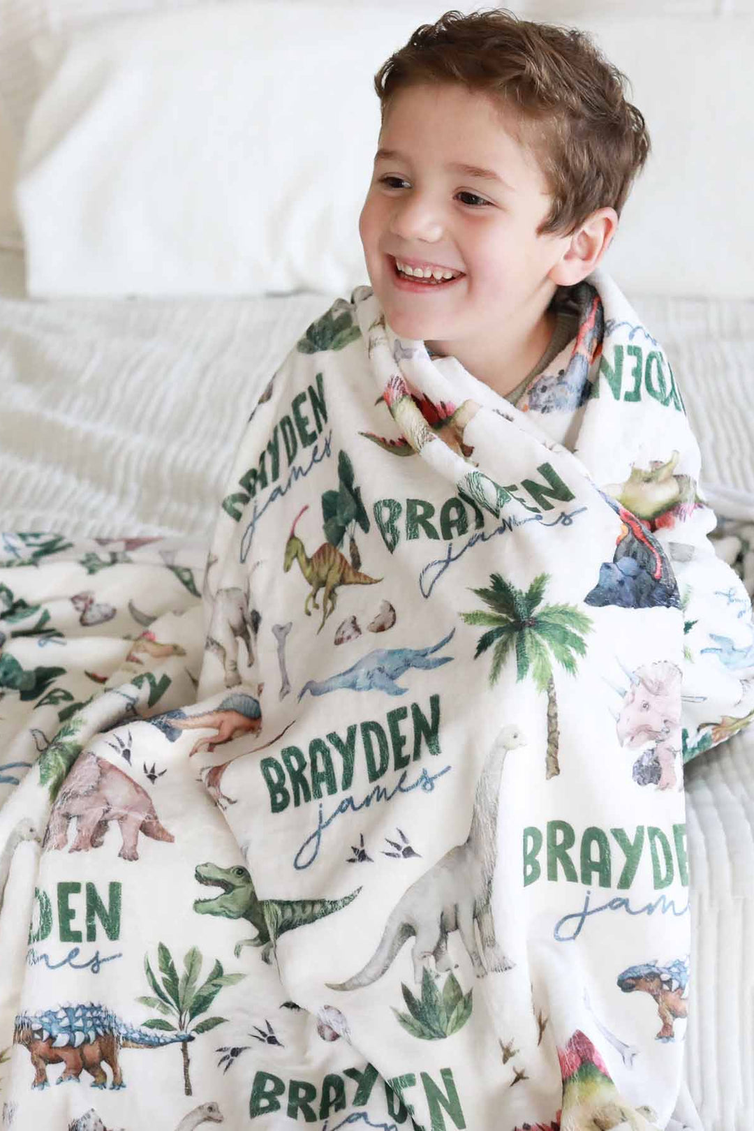 dinosaur personalized blanket for boys 
