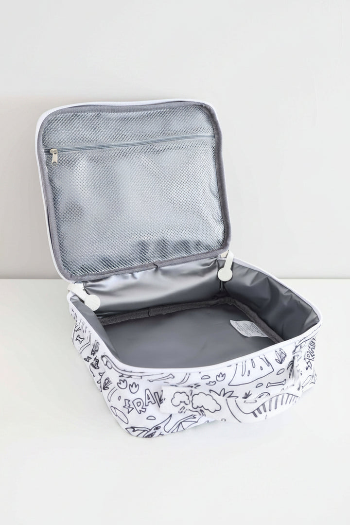 dinosaur themed insulated colorable lunchbox for boys 