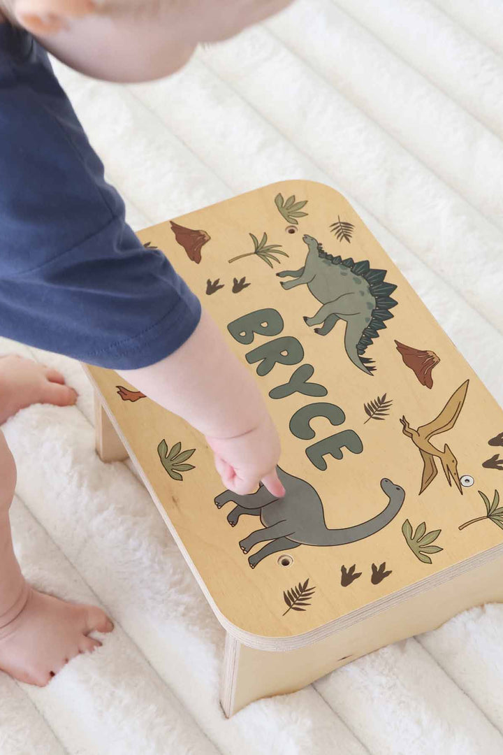 dinosaur personalized step stool for kids 