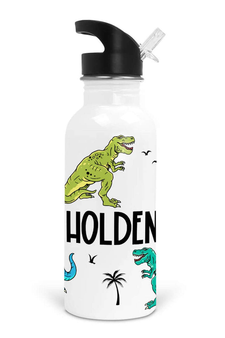 Tropical T-Rex Personalized Kids Water Bottle