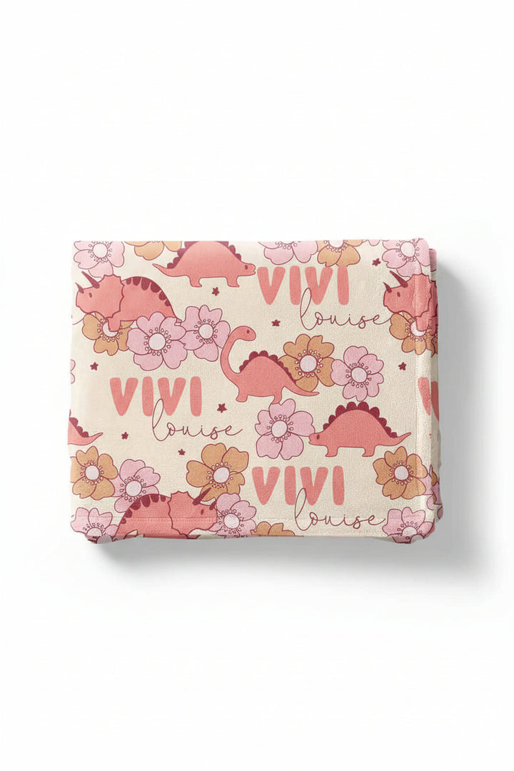 dino diva personalized blanket 