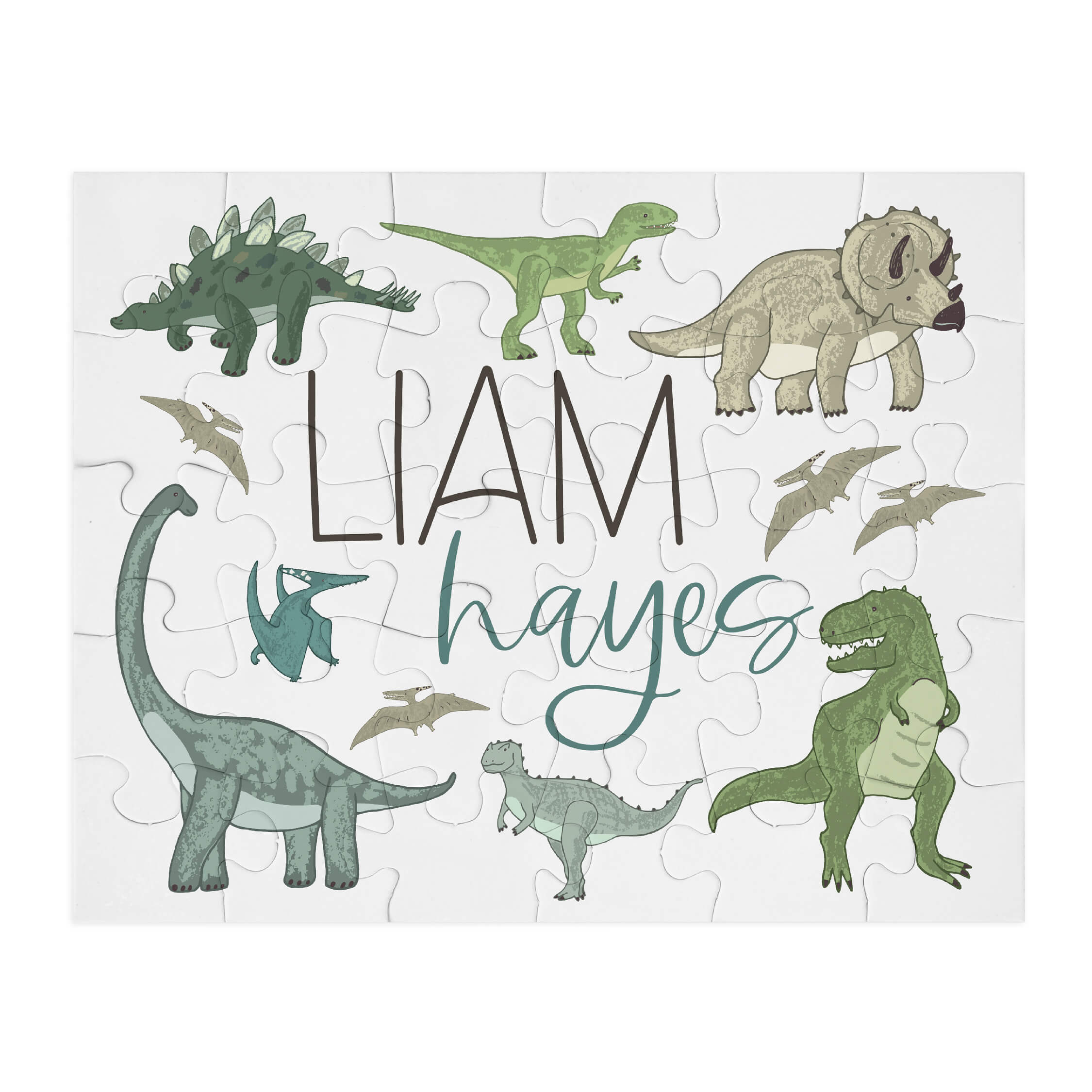 Kids Personalized 30 Piece Puzzle | Dinosaur Friends