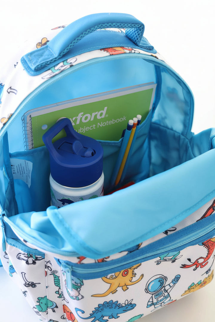 turquoise lined backpack for boys 