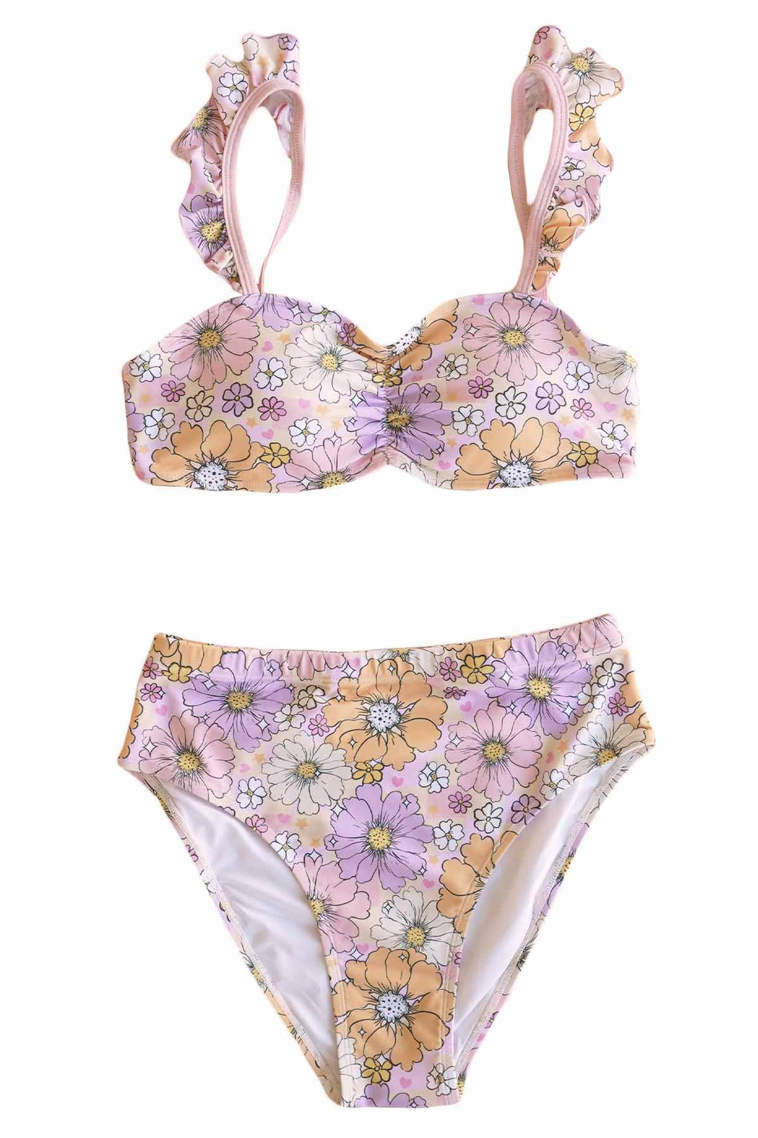 high waisted bikini for women disco daisies 