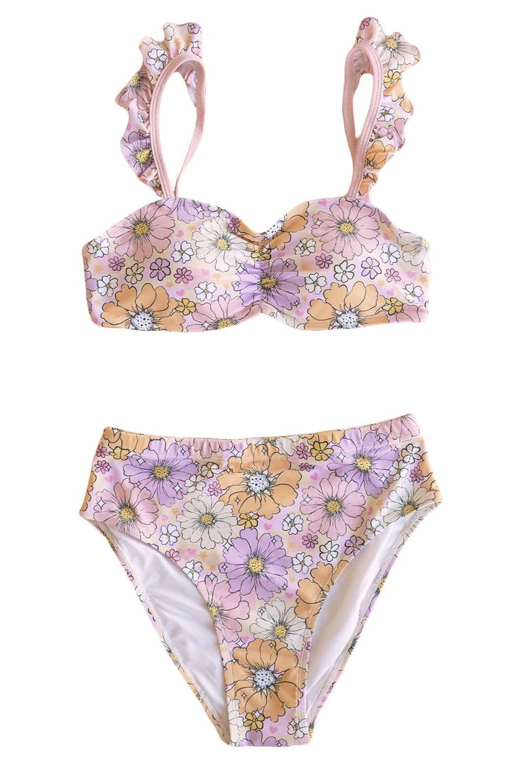 high waisted bikini for women disco daisies 