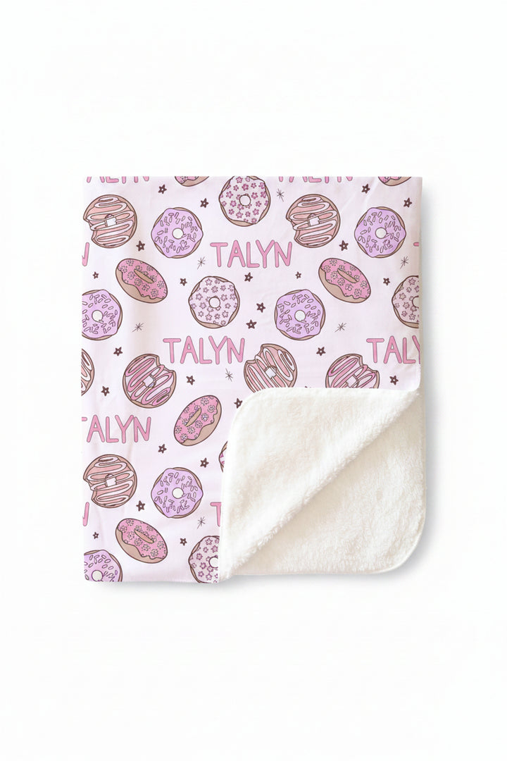Donut Shop Personalized Kids Blanket | Pink