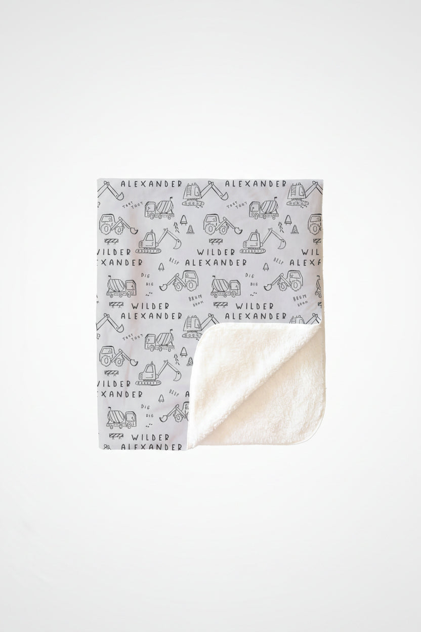 Doodle Dozers Personalized Kids Blanket