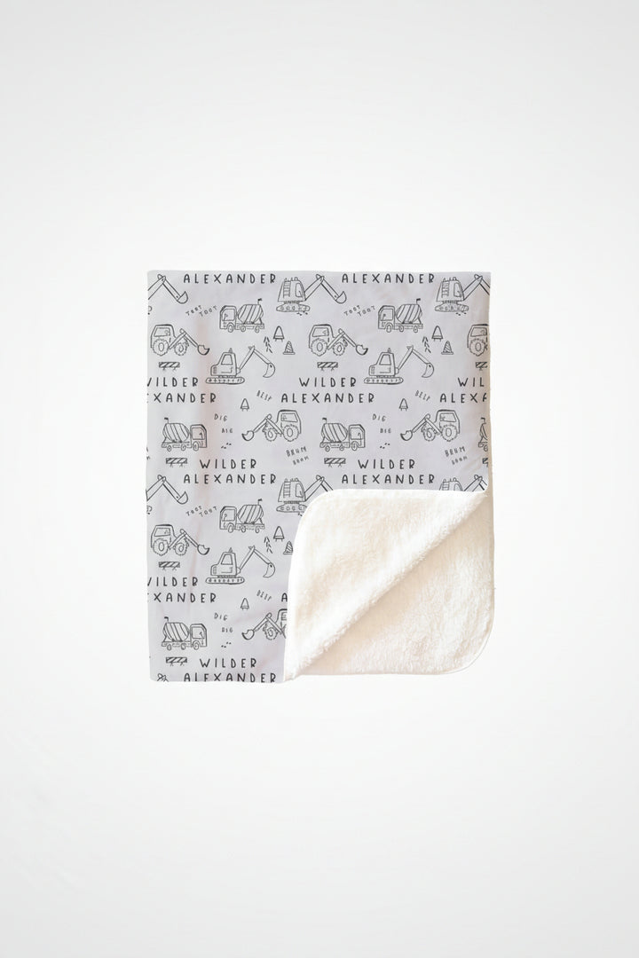 Doodle Dozers Personalized Kids Blanket