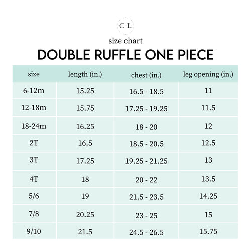 Sizing chart