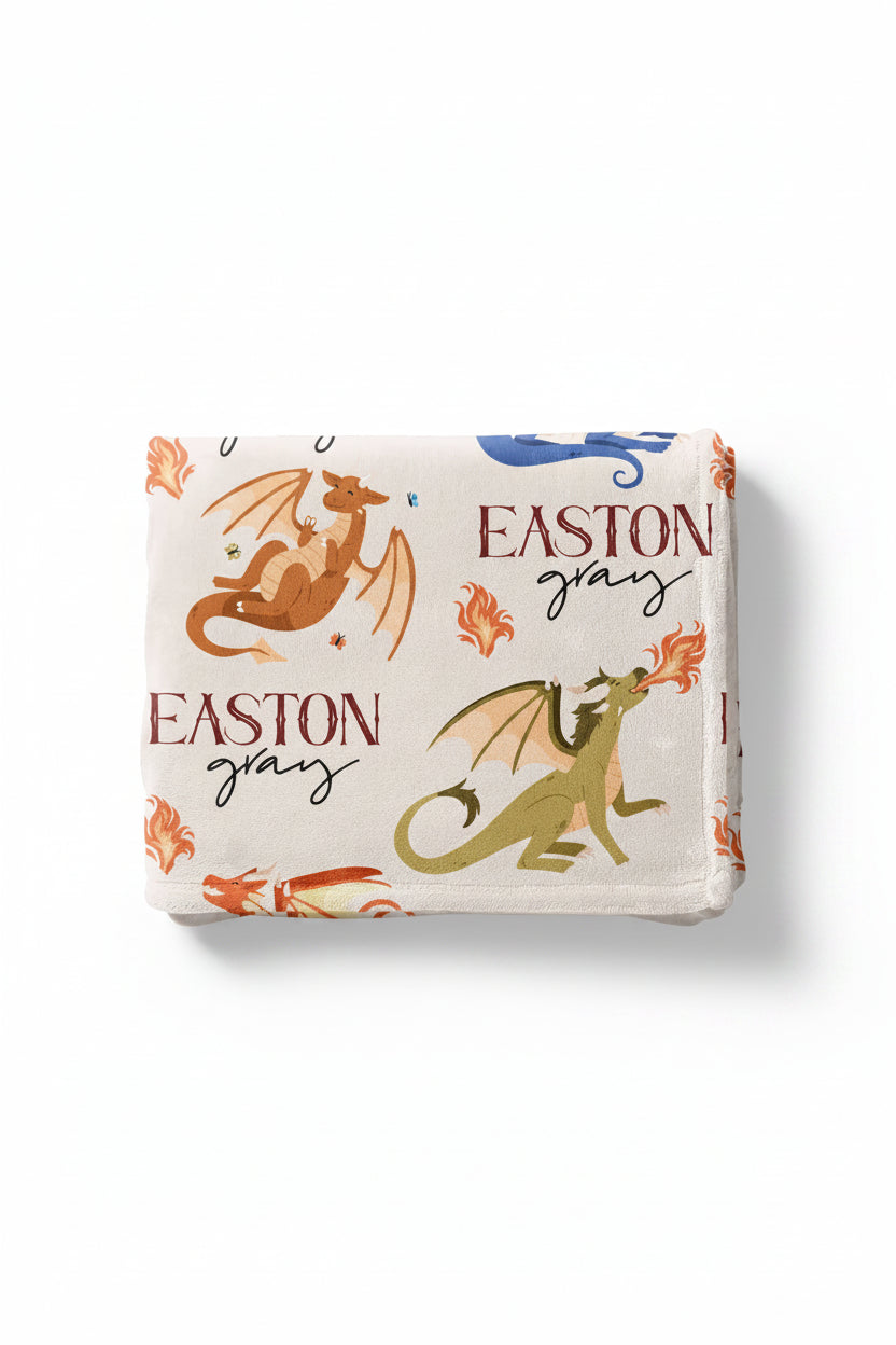 Dragon Friends Personalized Kids Blanket
