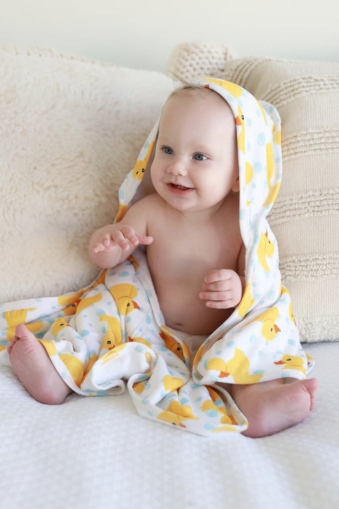 rubber duck bath towel for babies with hood 