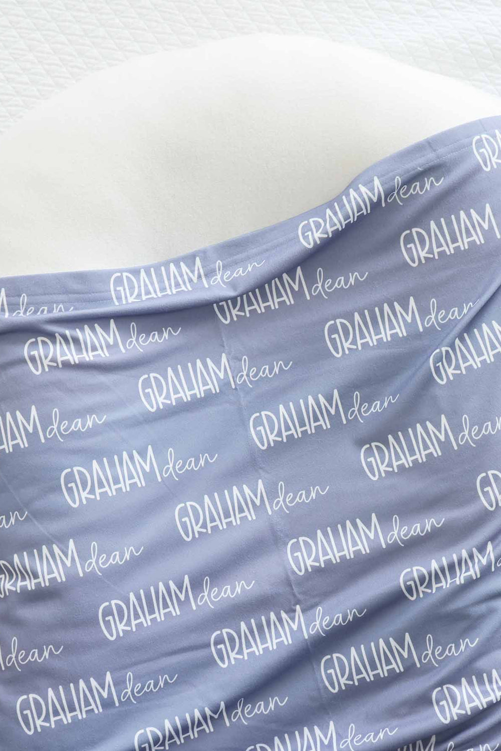 dusk blue personalized swaddle blanket 