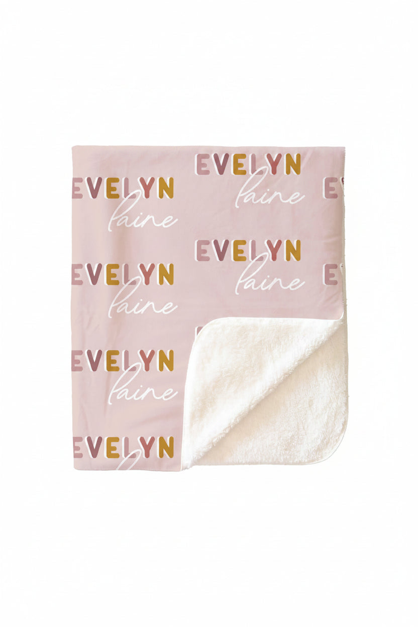Dusty Pinks Retro Personalized Toddler Blanket