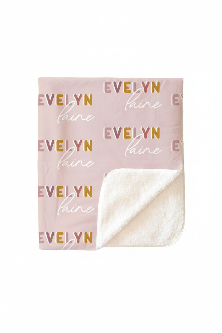 Dusty Pinks Retro Personalized Toddler Blanket