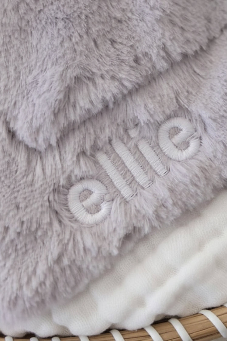 block font embroidered elephant lovey for babies 
