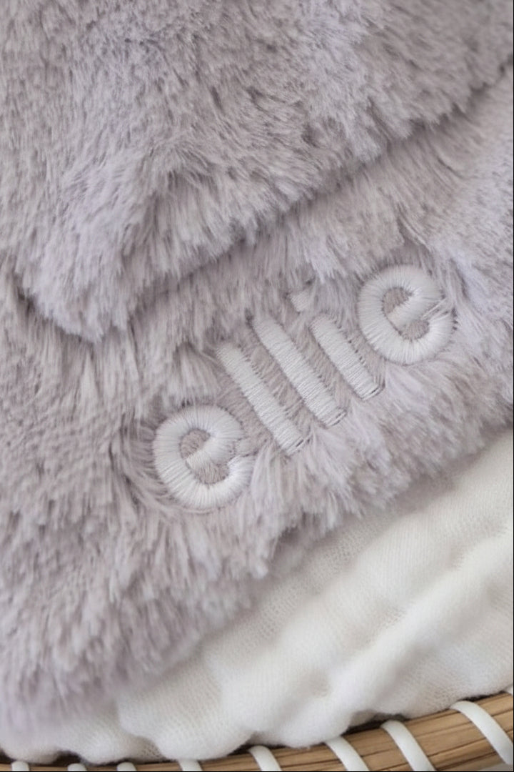 block font embroidered elephant lovey for babies 