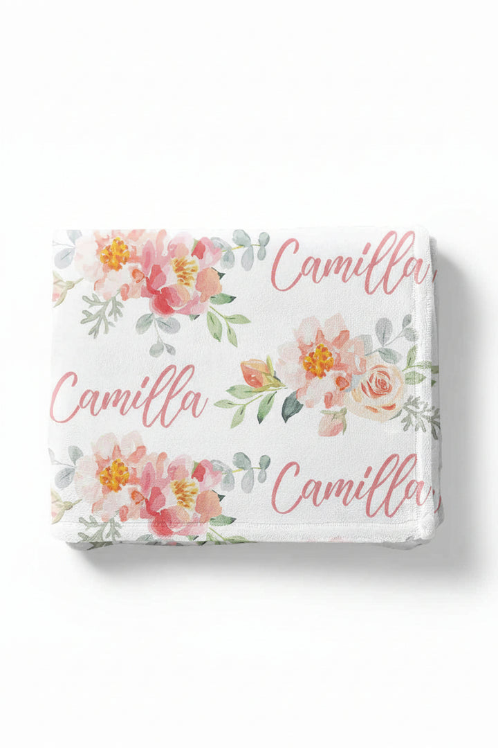 dusty rose personalized toddler blanket 
