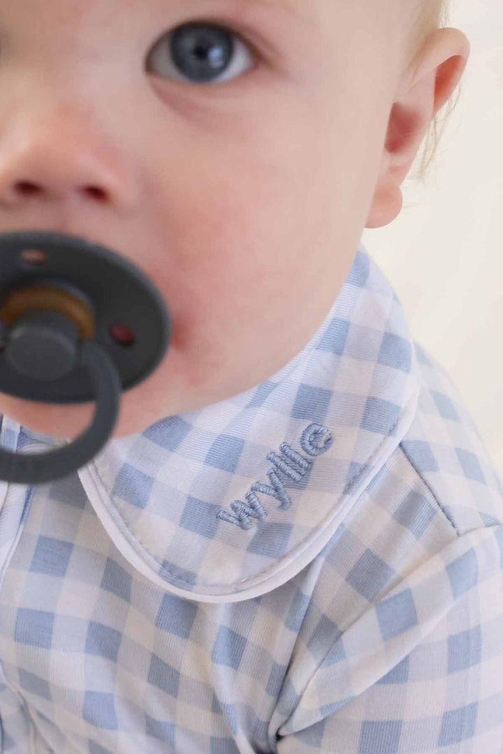 name embroidery on peter pan collar for babies