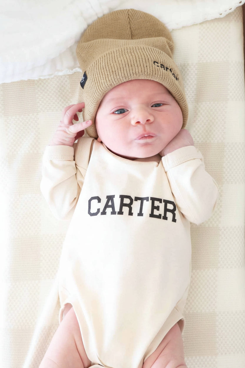 embroidered name beanie for babies 