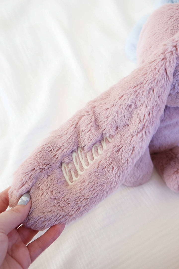 purple embroidered bunny ear for kids 