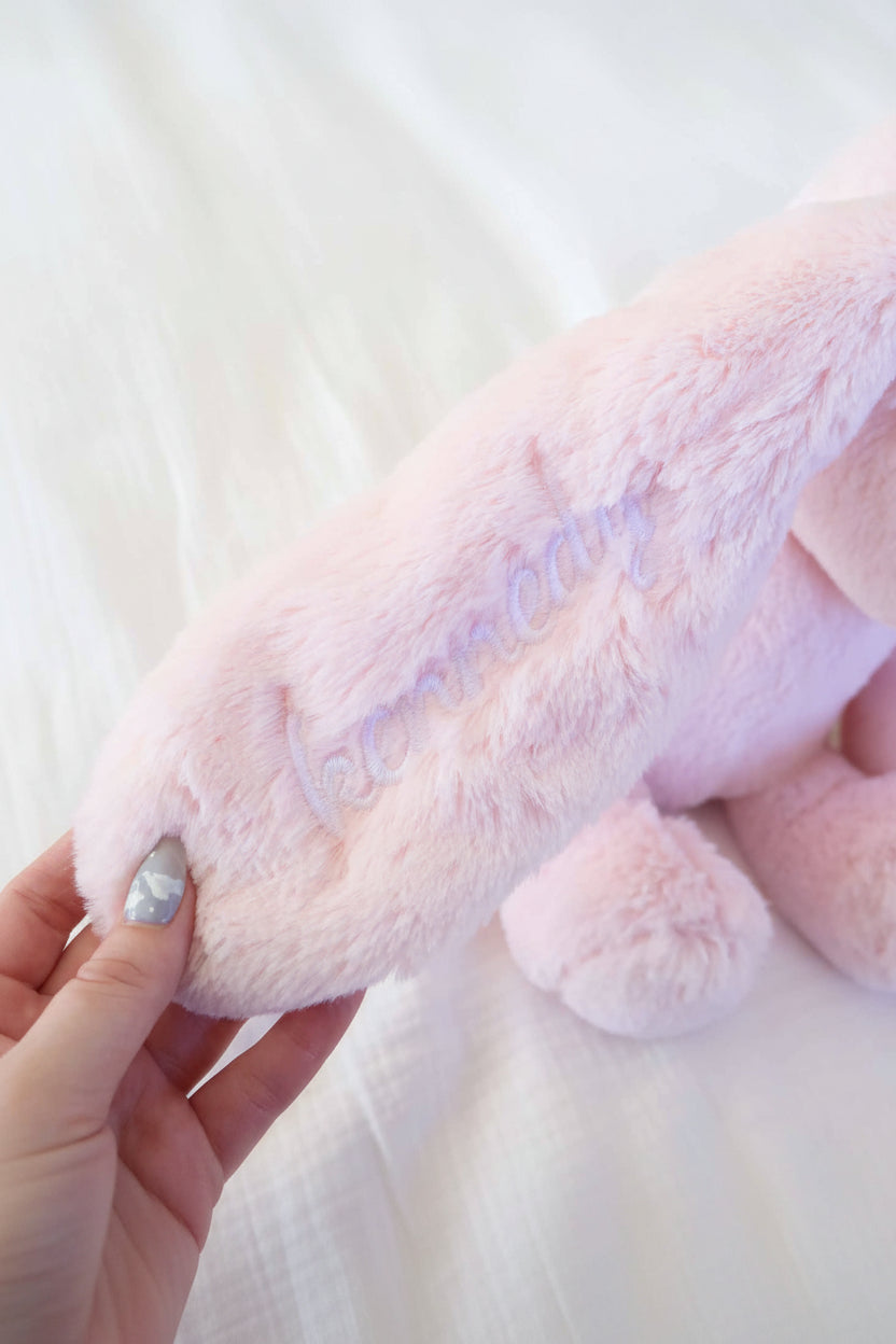 pink embroidered bunny ear for kids 