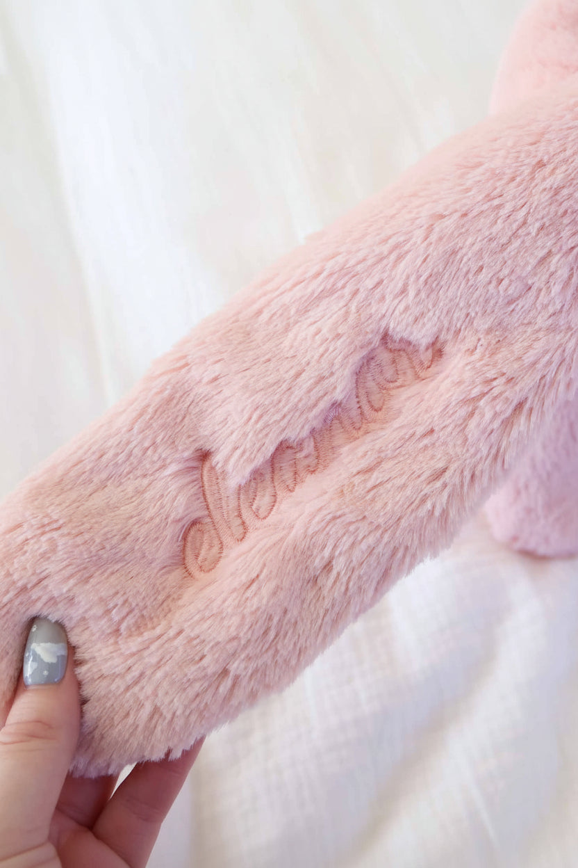 pink embroidered bunny ears