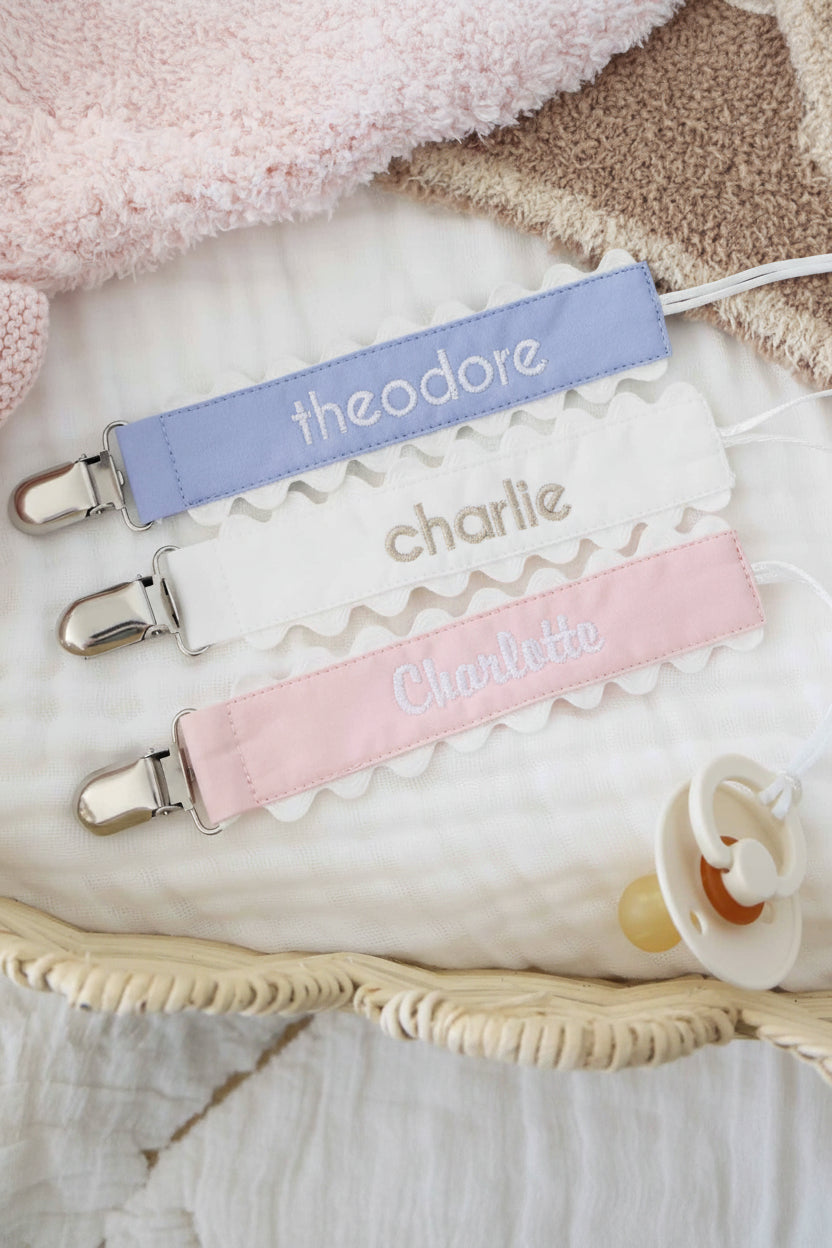Personalized Ric Rac Pacifier Clip
