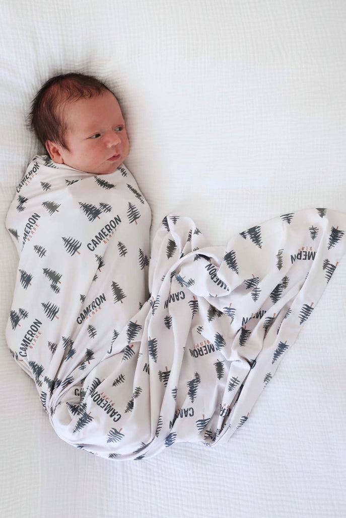 evergreen personalized swaddle blanket for babies 