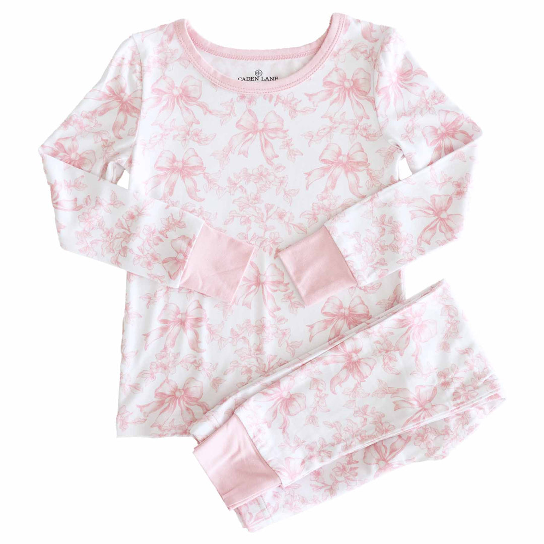 girls two piece pajama set fancy frills 