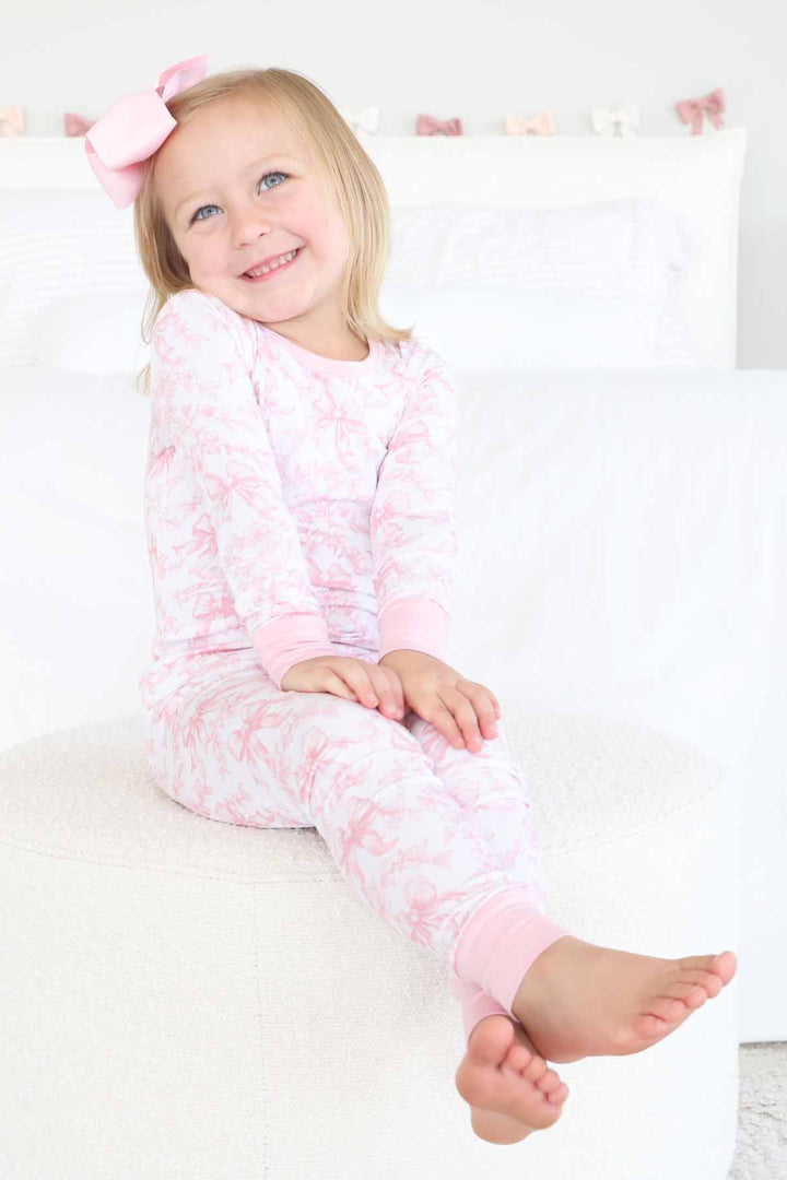 fancy frills two piece pajama set for kids 