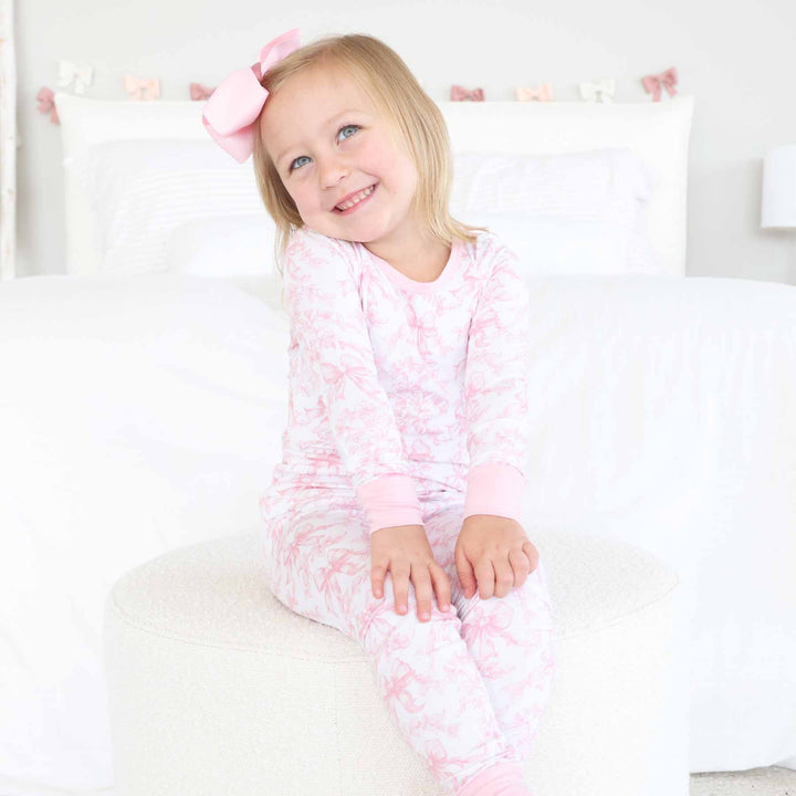 two piece pajama set for girls fancy frills 