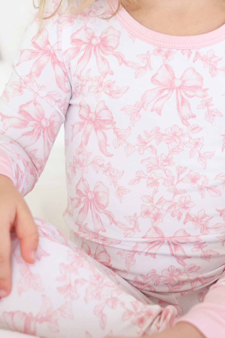 fancy frills two piece pajama set for girls 