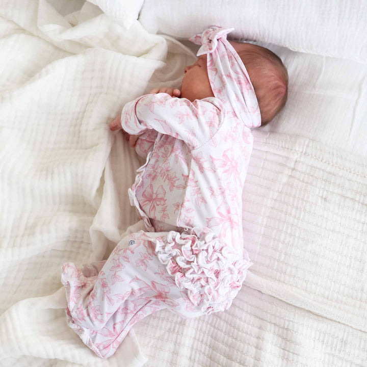fancy frills newborn bow headwrap