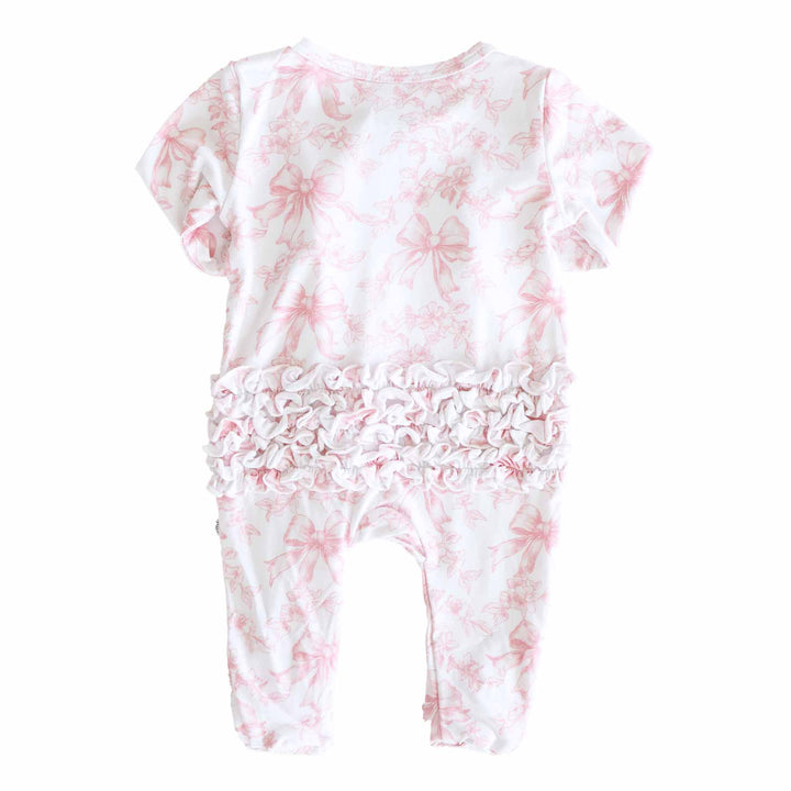 fancy frills ruffle zipper footie for  baby girls 