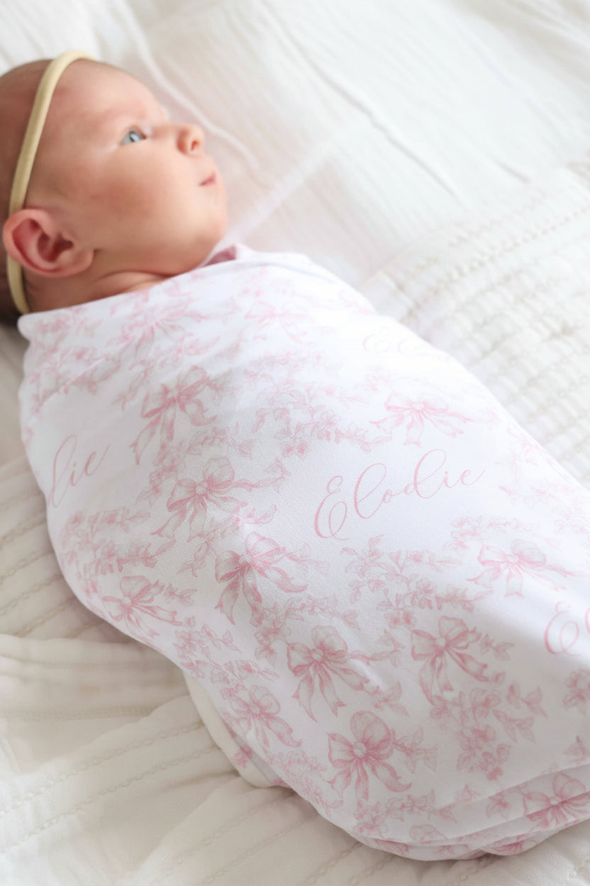 fancy frills personalized swaddle blanket for baby girls