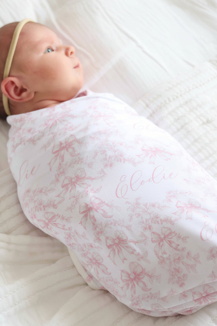 fancy frills personalized swaddle blanket for baby girls