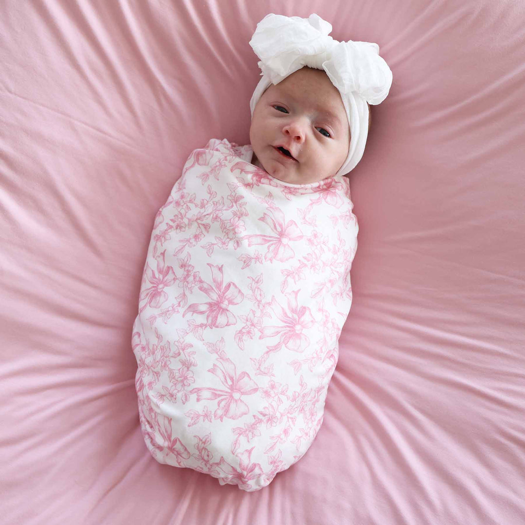 fancy frills oversized bamboo swaddle blanket for girls 