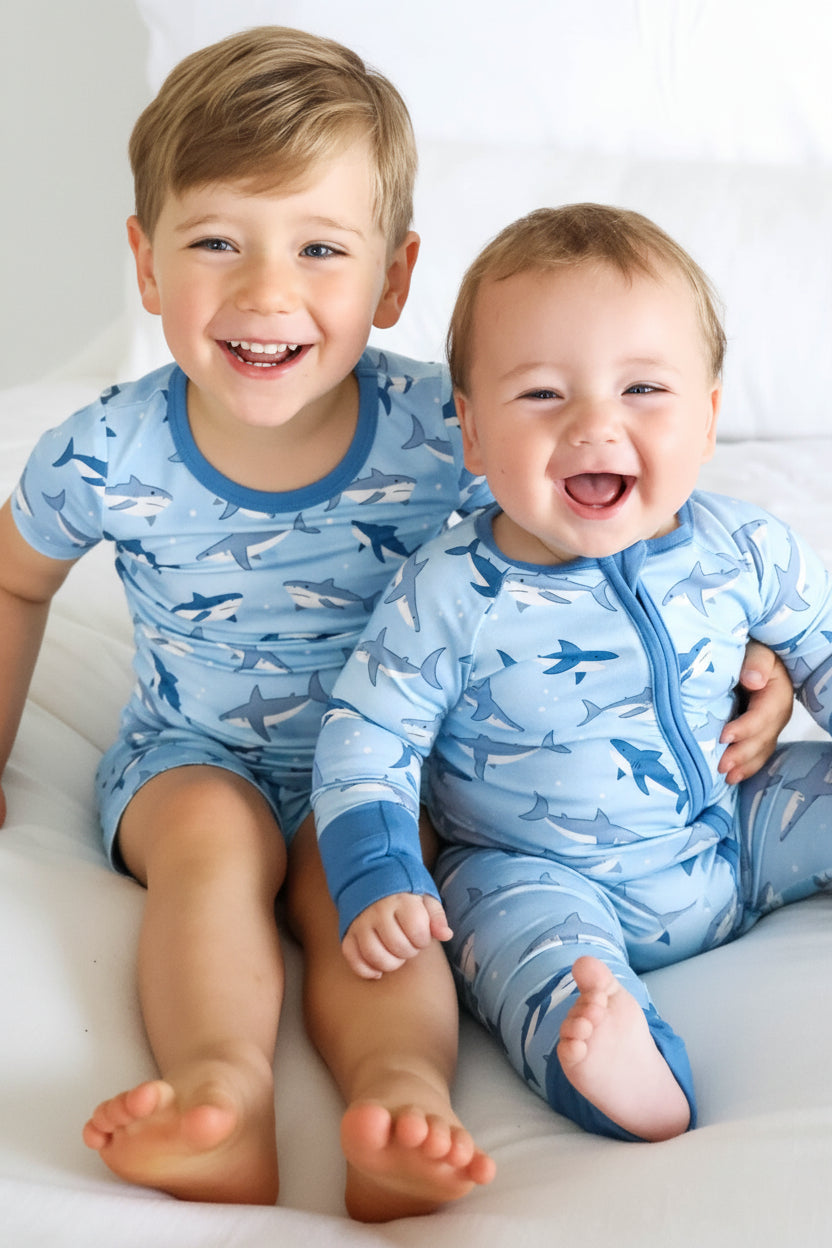 brother matching pajamas fin friends 