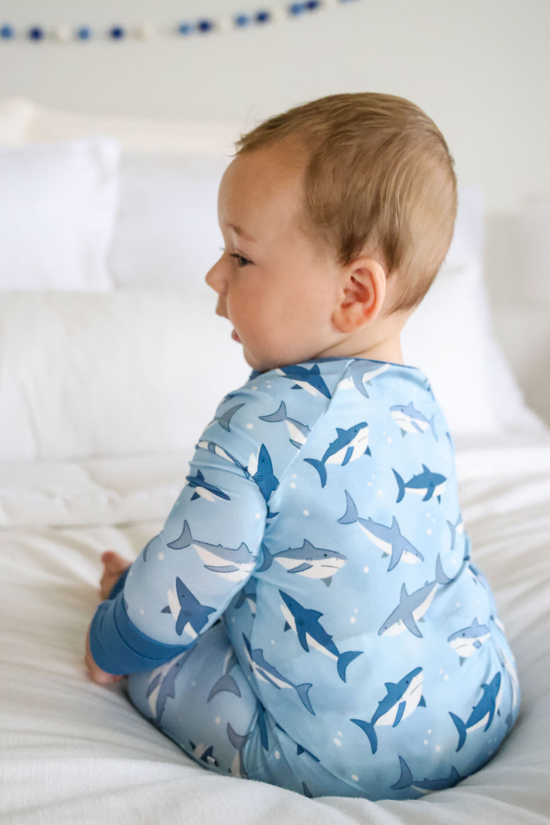 back view of fin friends convertible zip romper