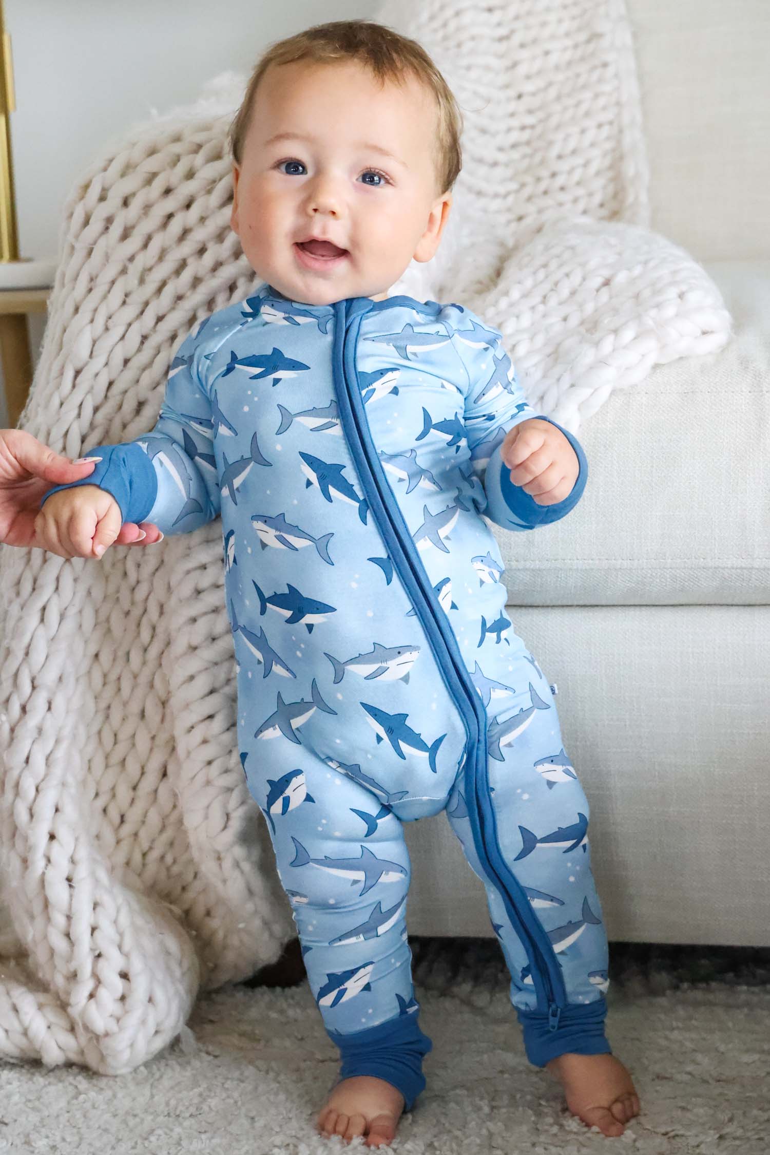 Convertible Bamboo Zip Romper | Fin Friends