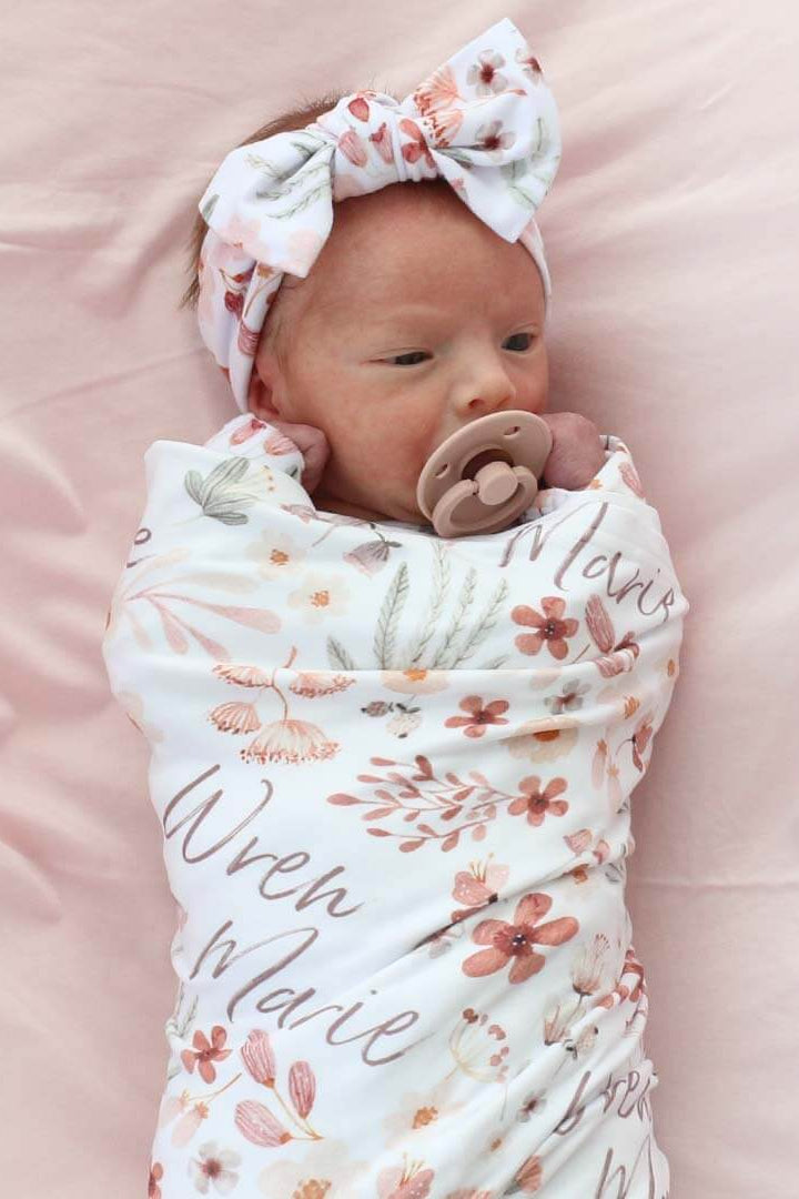 wren's wildflower oversized swaddle blanket for newborns 