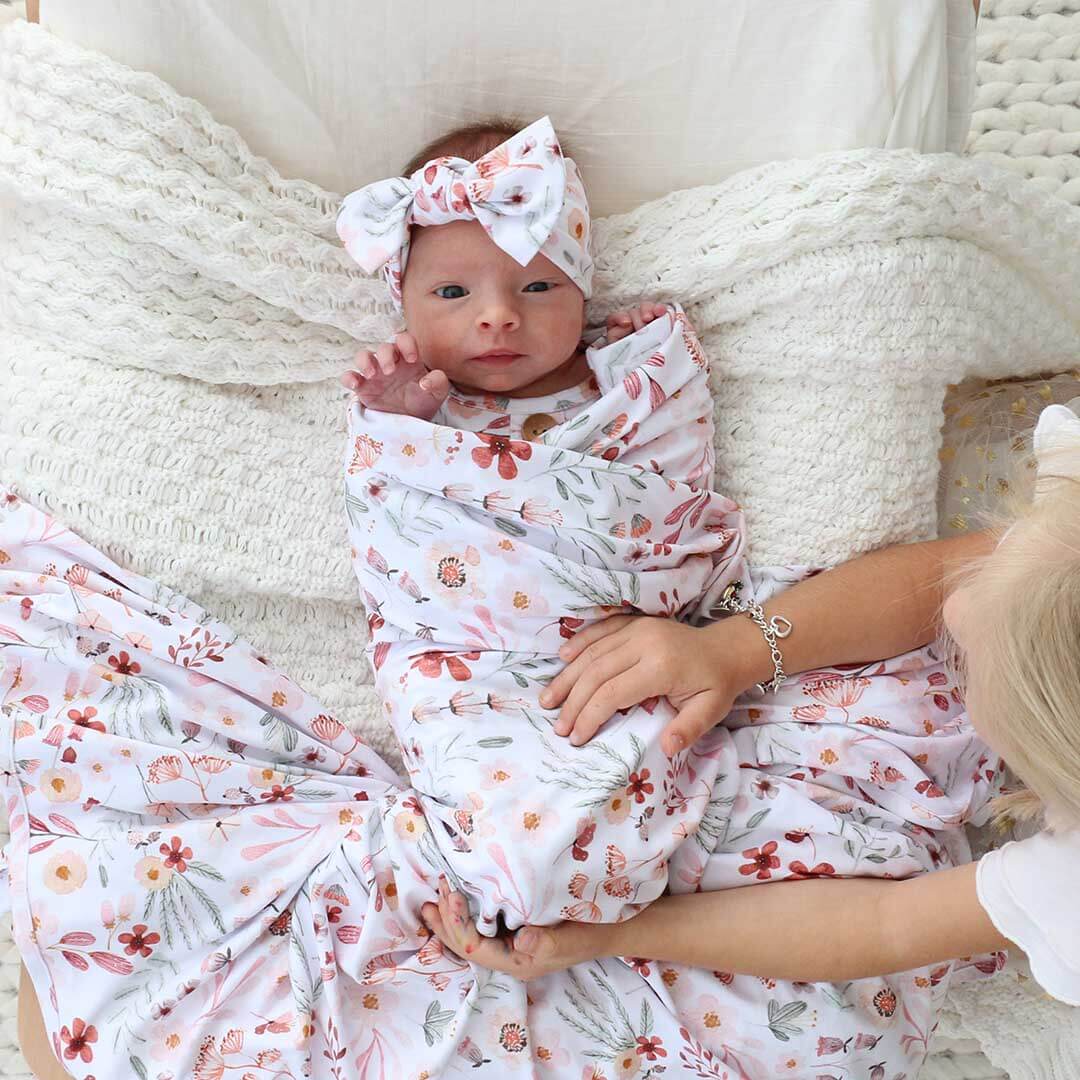 wren's wildflower oversized swaddle blanket 