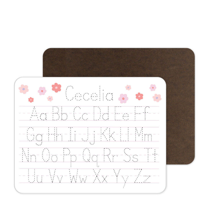 simple floral personalized whiteboard for kids 