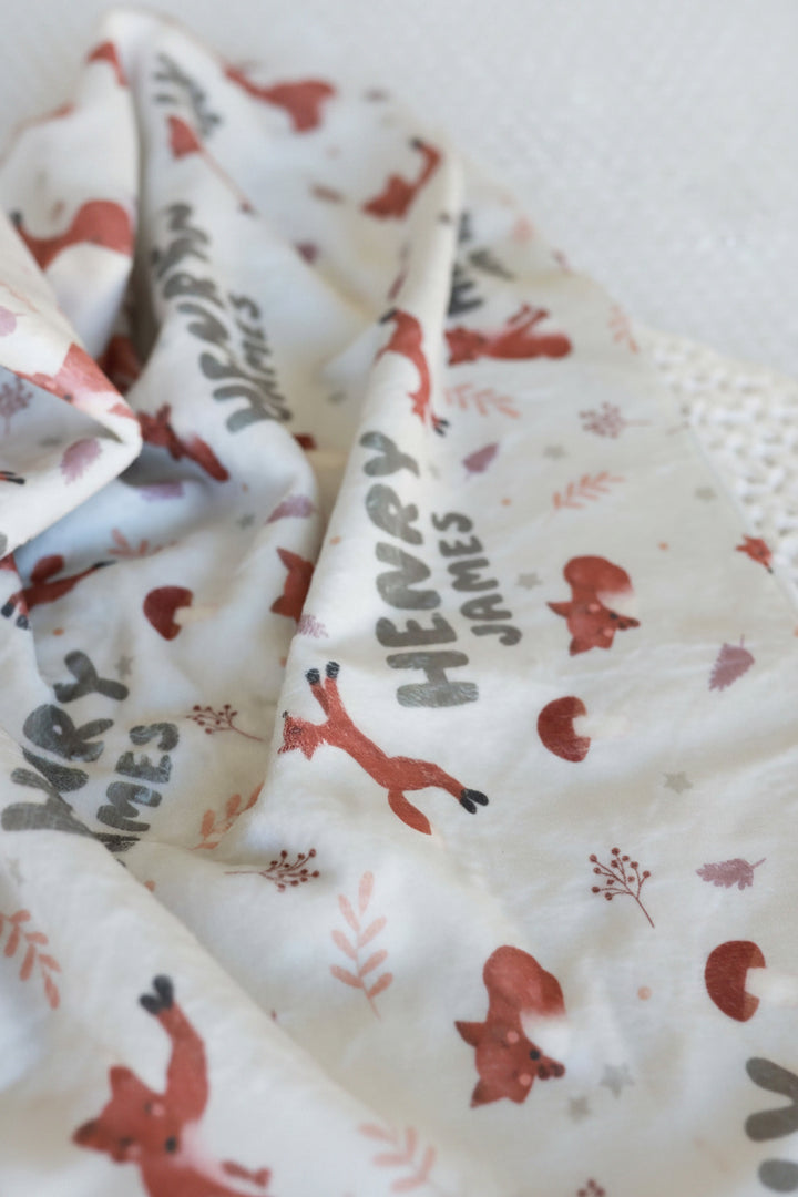 hooded toddler towel personalized with fox