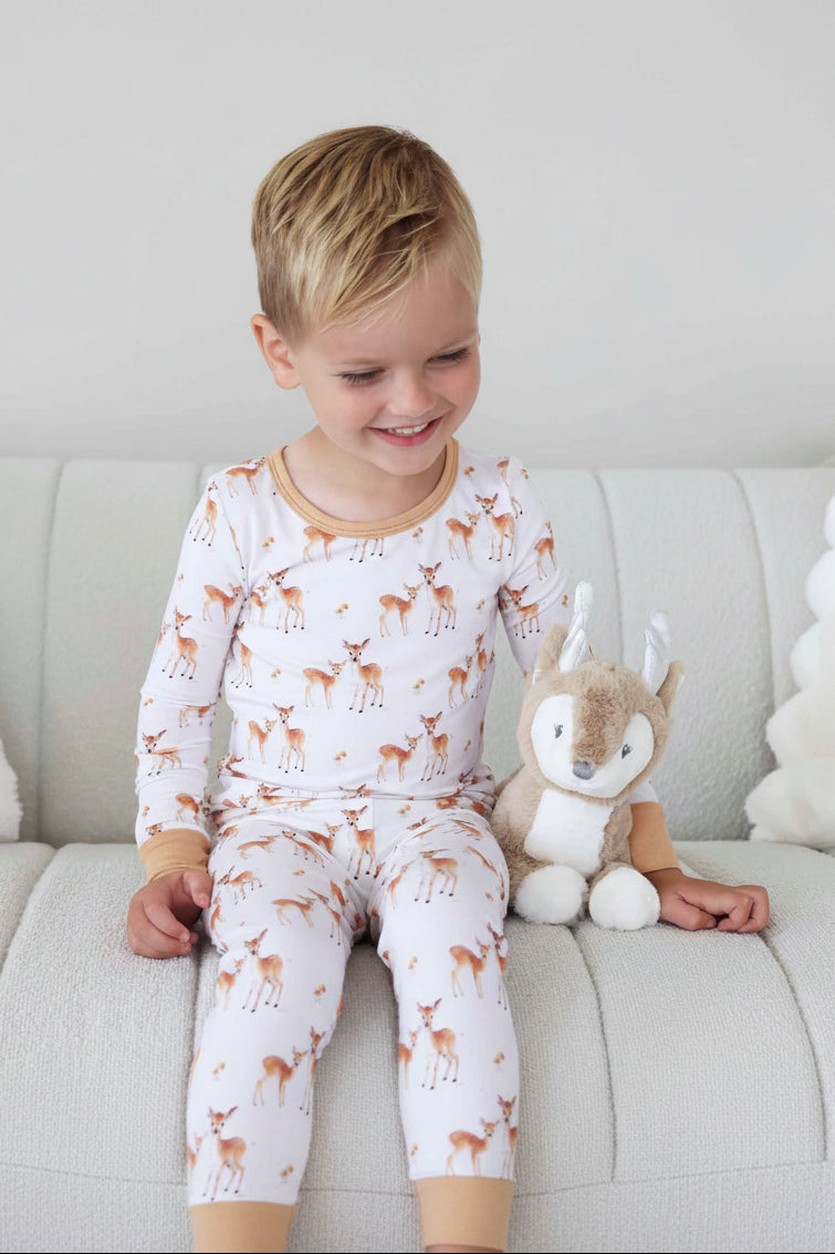 Friendly Fawns Two Piece Pajama Set